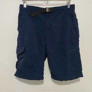 NordicTrack Navy‎ Cargo Shorts Zip Off Pants Size 32W Outdoor Utility Casual